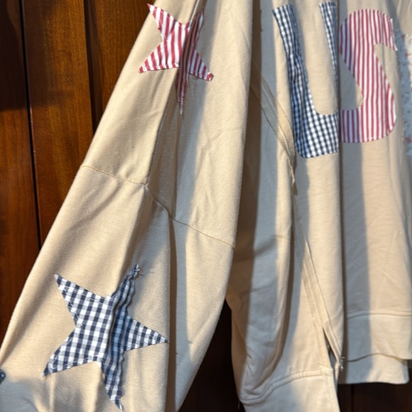 USA Patchwork French Terry Oversized Sweatshirt - Picture 4 of 7